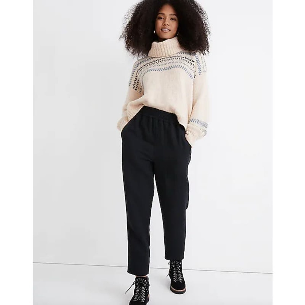 MADEWELL Petite Waffleback Pull-On High-Rise Tapered Pants Size Petite Medium